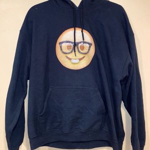 rustic nerd emoji hoodie